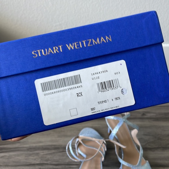 Stuart weitzman periwinkle sandal heels 7 NWT - Picture 7 of 8